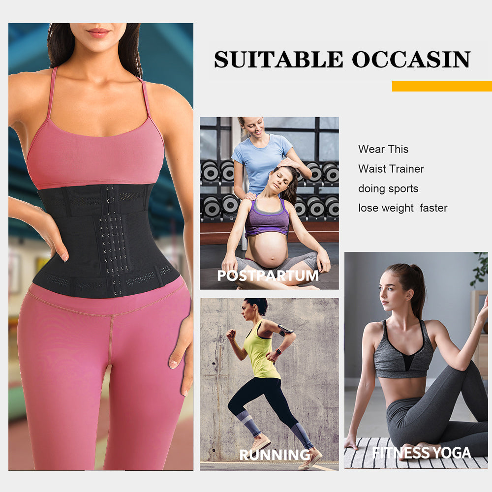 Double Belt Steel Boned Waist Trainer Women’s Slimming Corset