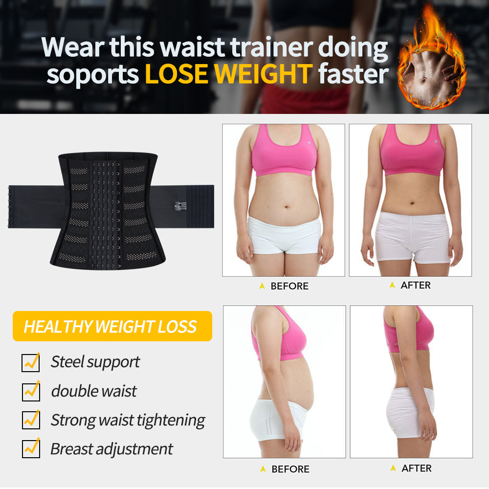 Double Belt Steel Boned Waist Trainer Women’s Slimming Corset