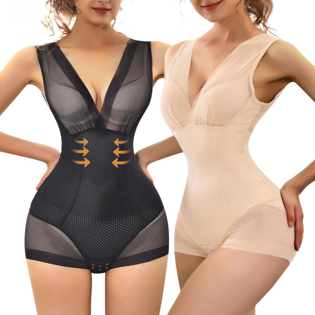 Side Zipper High Waist Trainer Leggings Bodysuit Slim Tummy Tucker Bra