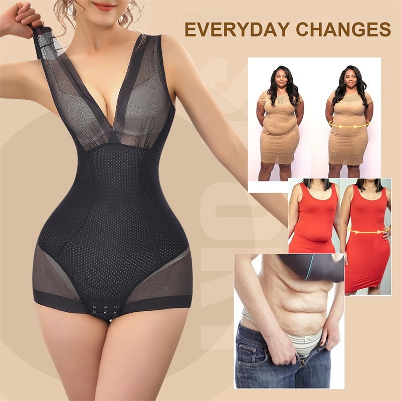 Side Zipper High Waist Trainer Leggings Bodysuit Slim Tummy Tucker Bra