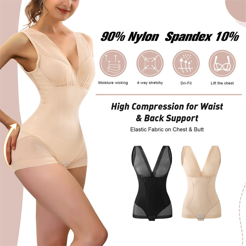 Side Zipper High Waist Trainer Leggings Bodysuit Slim Tummy Tucker Bra